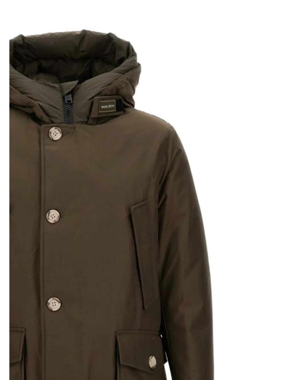 Woolrich Green Artic Hooded Parka Jacket for men