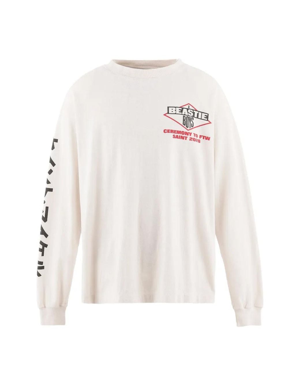 SAINT Mxxxxxx White X Beastie Boys Long-Sleeve Graphic T-Shirt for men