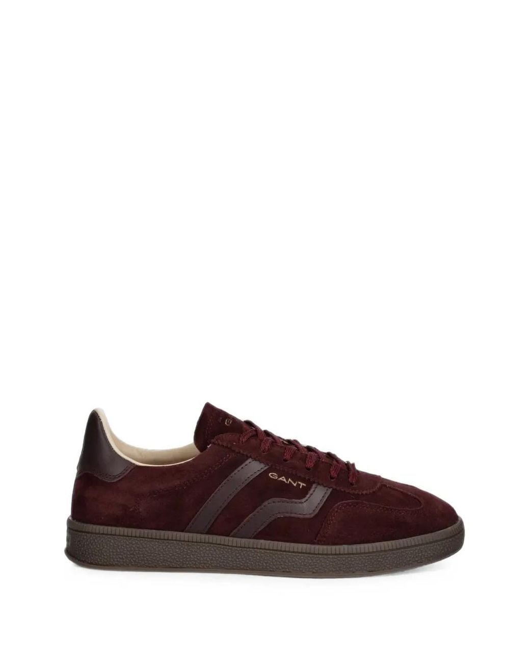 Gant Brown Cuzima Logo-Embroidered Leather Sneakers