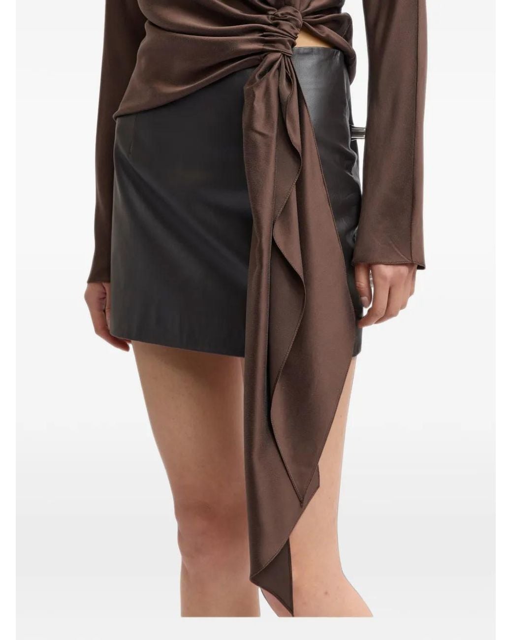 16Arlington Brown Haile Leather Mini Skirt