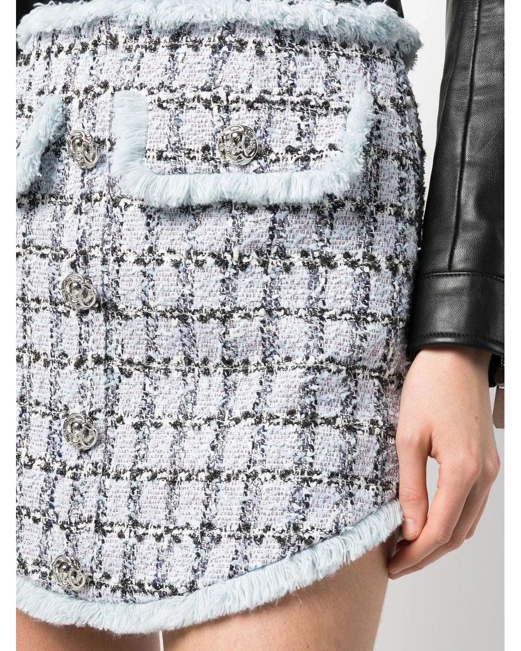Philipp Plein Tweed Mini-Rok in het Gray