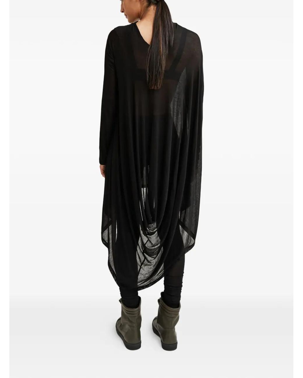 MARCELLA Black Iris Asymmetrical Drape Tunic