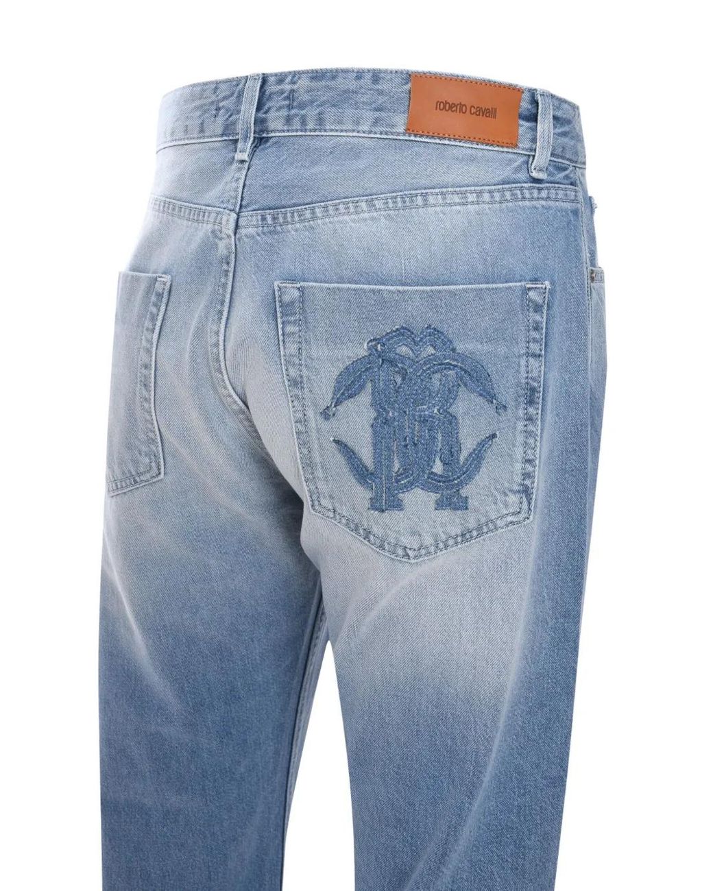 Roberto Cavalli Jeans Met Logopatch in het Blue voor heren