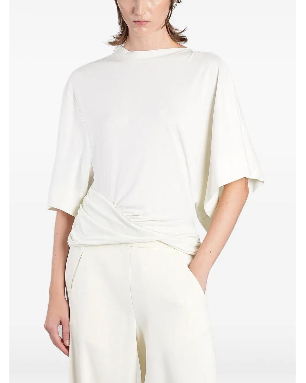 Christopher Esber White Twist-Detail T-Shirt