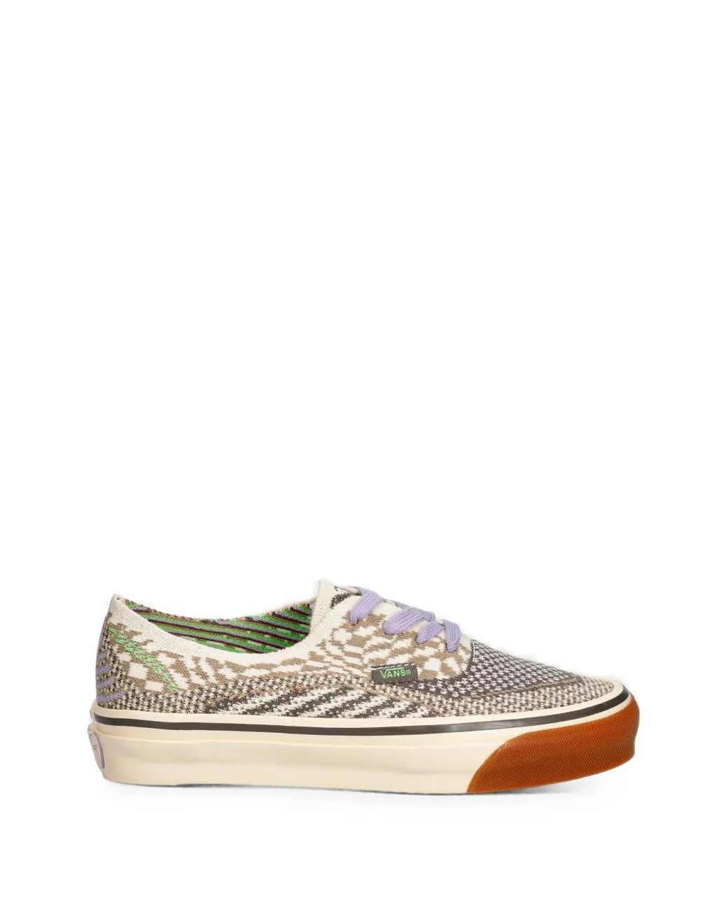 Vans White Checkerboard-Knit Low-Top Sneakers