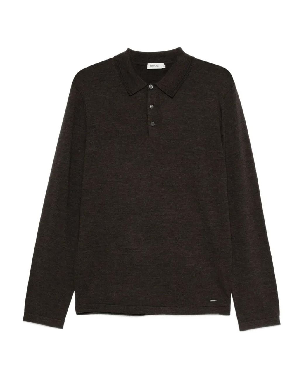 Jonathan Simkhai Black Wool Polo Shirt for men