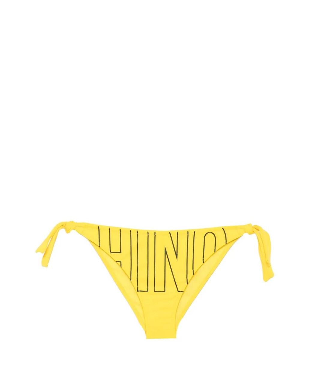 Moschino Yellow Lycra Swim Briefs With Ties