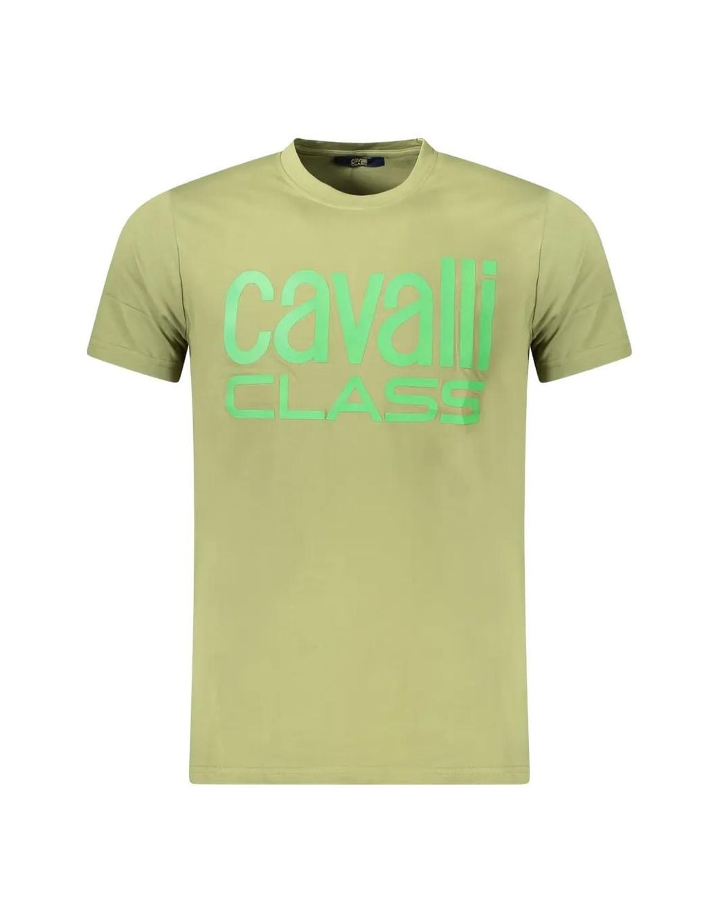 Roberto Cavalli Green Logo-Print T-Shirt for men