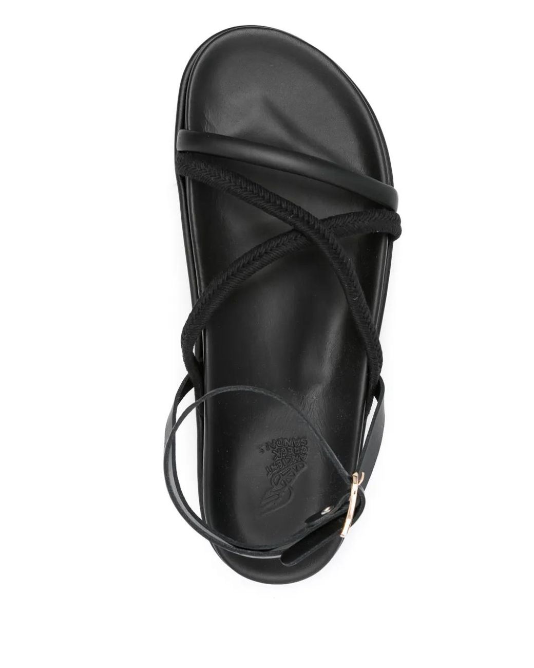 Ancient Greek Sandals Black 30Mm Crossover Platform Sandals