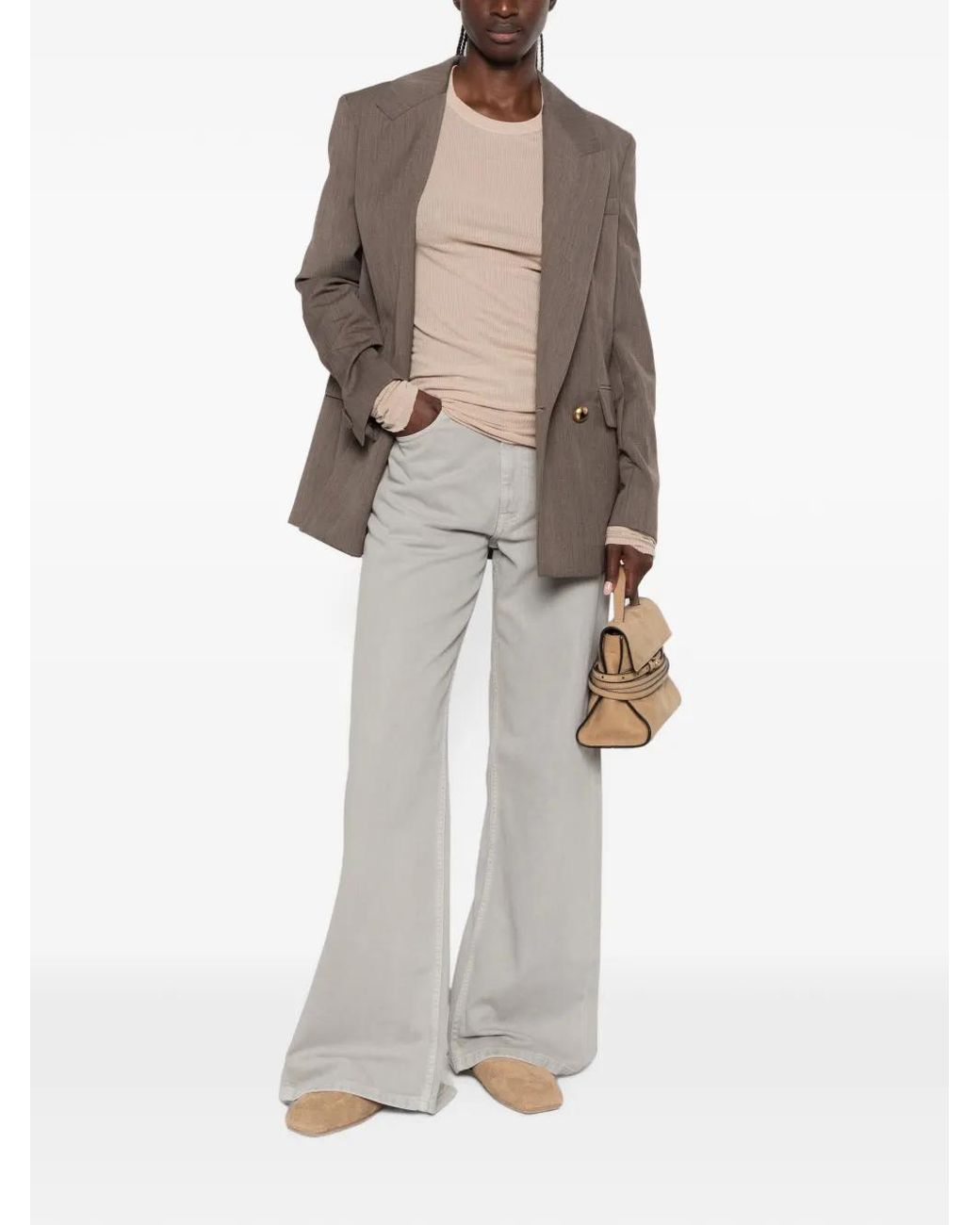 Moschino Brown Double-Breasted Heart-Button Blazer