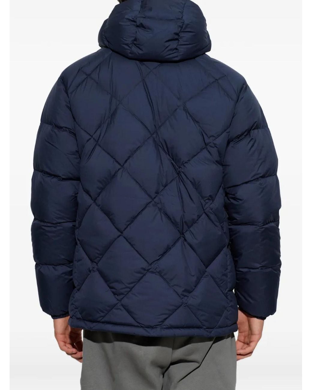 EA7 Blue Quilted Hooded Jacket for men