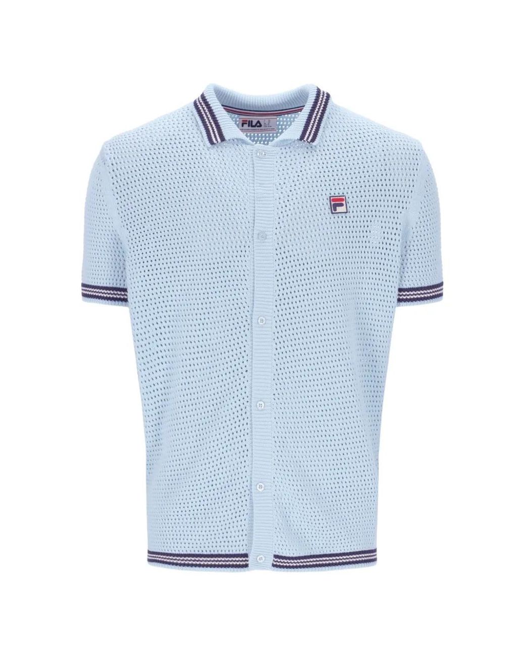 Fila Blue Domenico Crochet-Knit Shirt for men