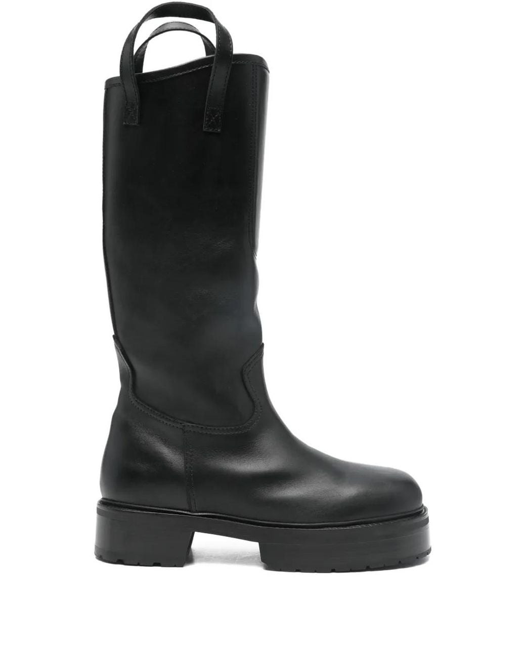 Enfants Riches Deprimes Black Platform Leather Boots for men