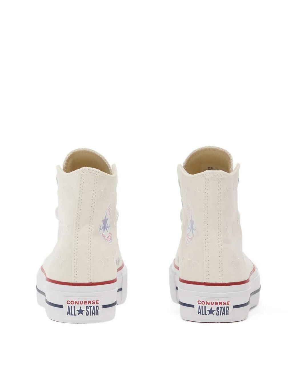 Converse White Chuck Taylor Platform-Sole Sneakers