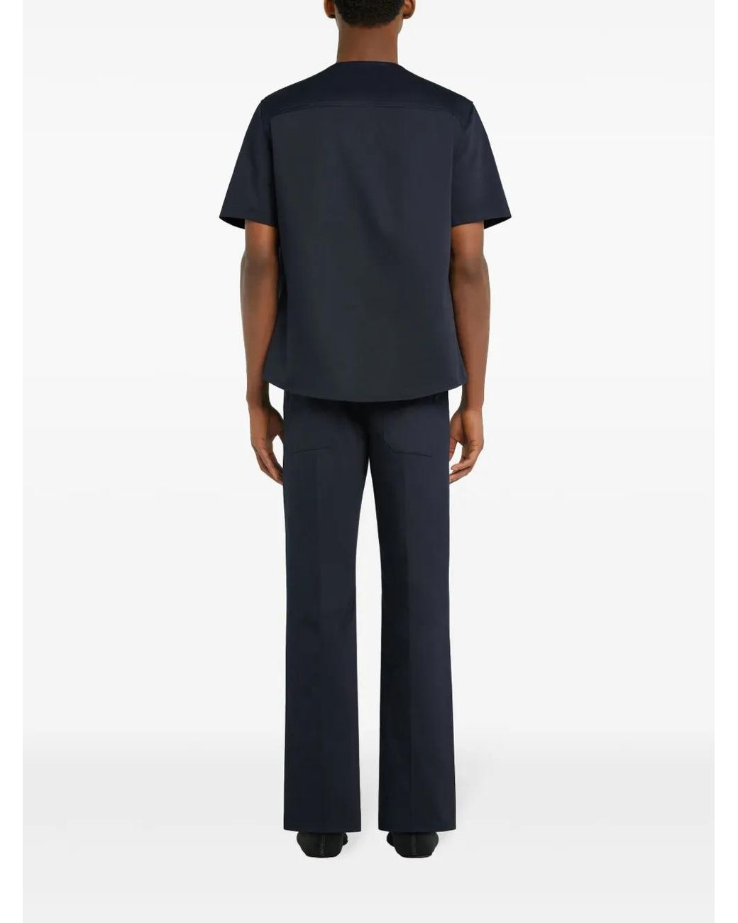Courreges Blue Collarless Shirt for men
