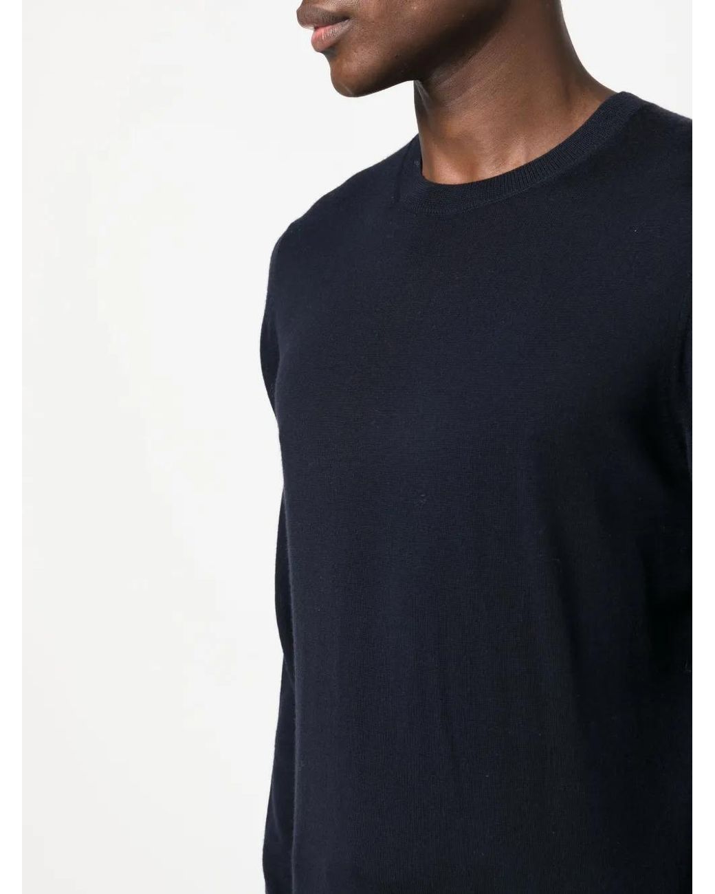 Fursac Blue Fine-Knit Crew-Neck Jumper for men