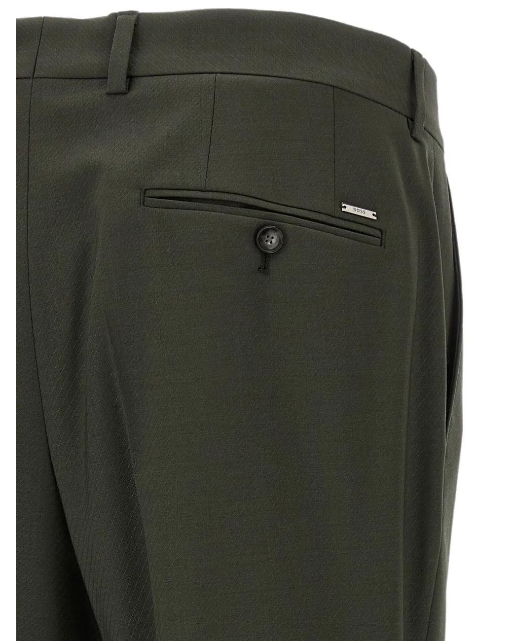 Boss Gray George 263 Tapered-Fit Tailored Trousers for men