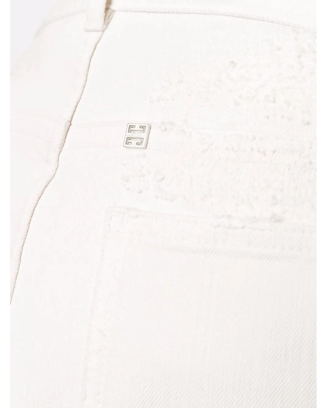 Givenchy White Distressed-Effect Slim-Fit Jeans for men