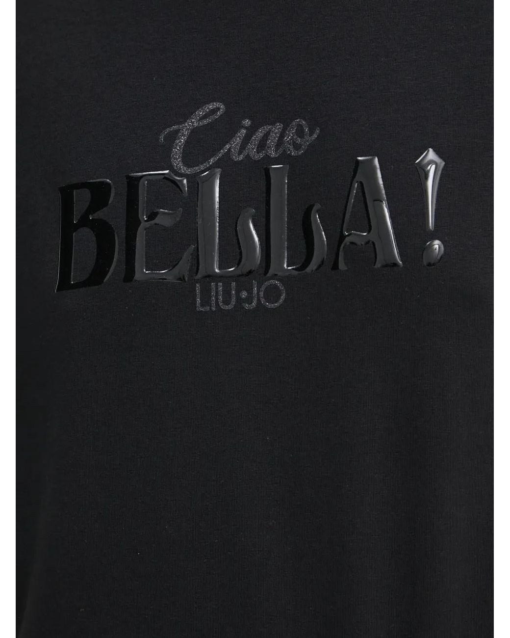 Liu Jo Black Logo-Detail T-Shirt
