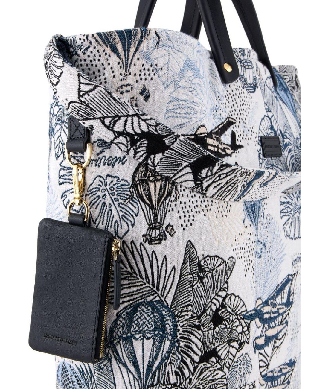 Emporio Armani Emporio Armani Flat Nylon Shoulder Bag With Monogrammed  Eagle Black/black