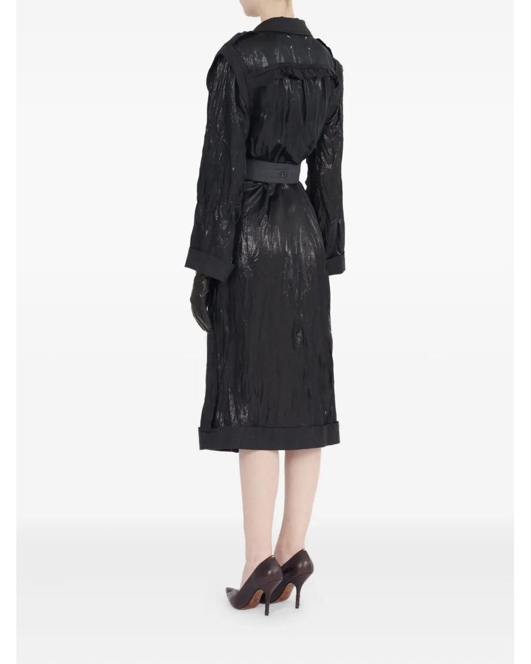 Maison Margiela Black Belted Trench Dress