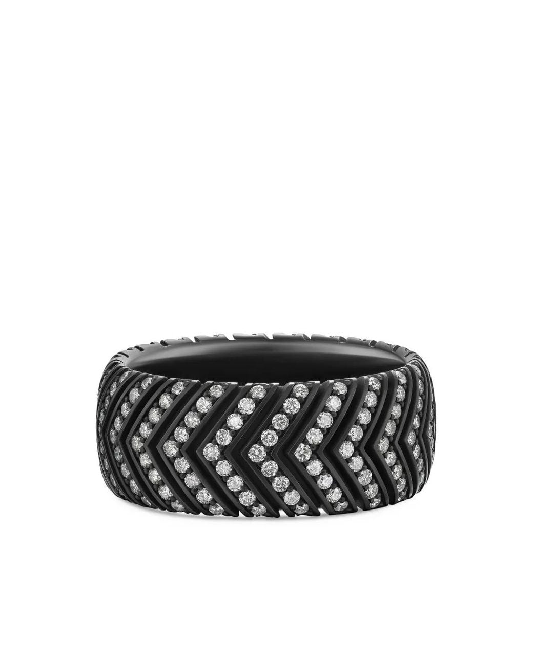 David Yurman Black Chevron Band Ring for men