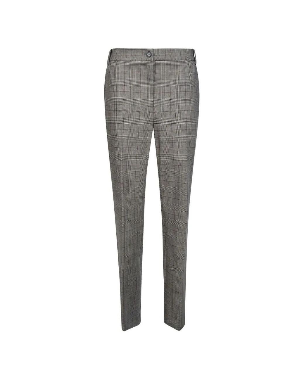 Pinko Gray Lace-Patch Trousers
