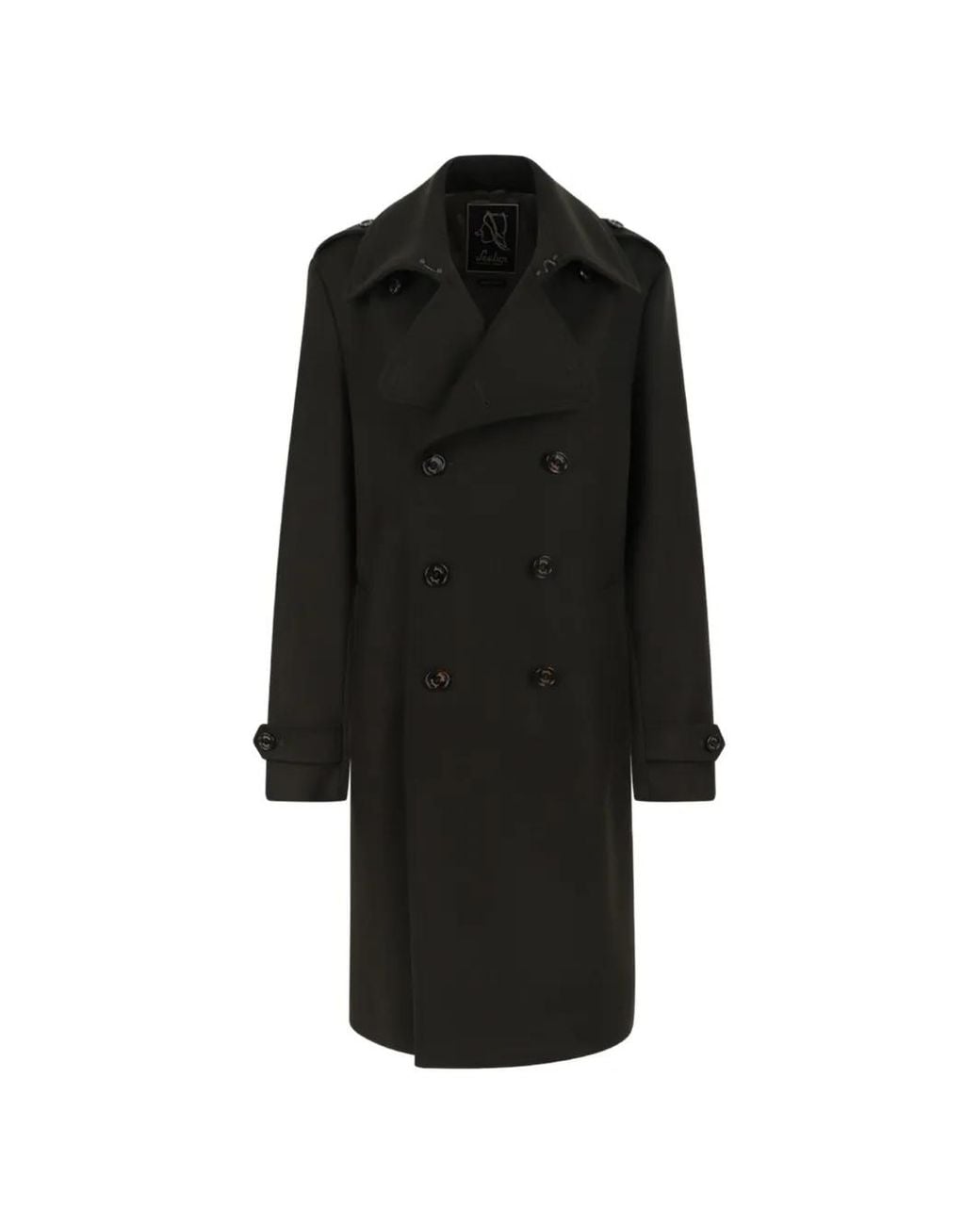 Sealup Black Manteau À Boutonnière Croisée