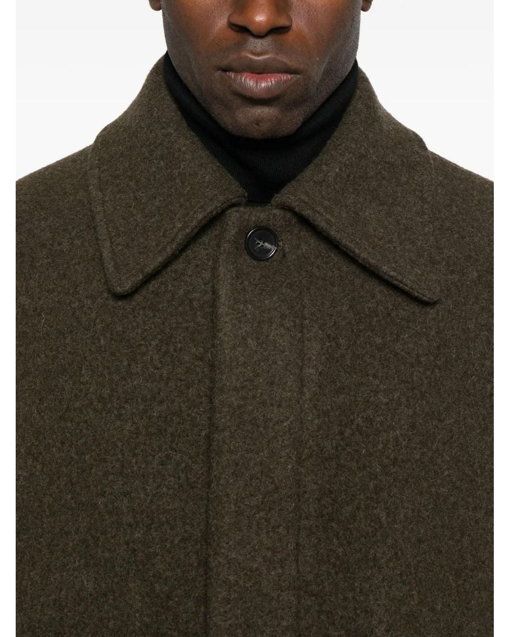 sunflower Black Winter Wool Single-Breasted Coat for men
