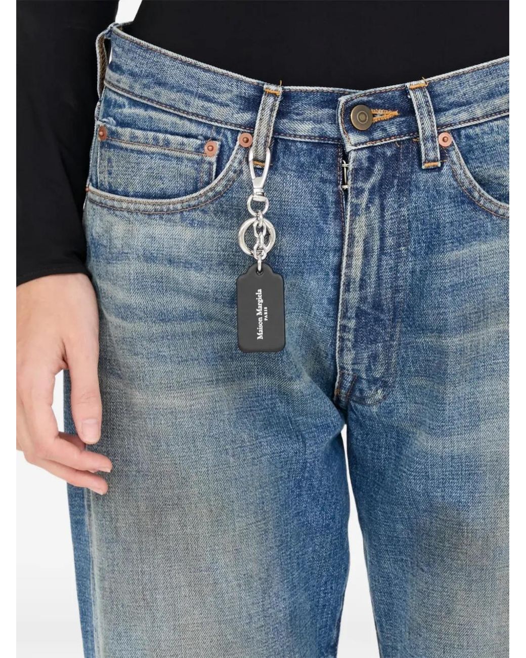 Maison Margiela White Double Tag Keyring
