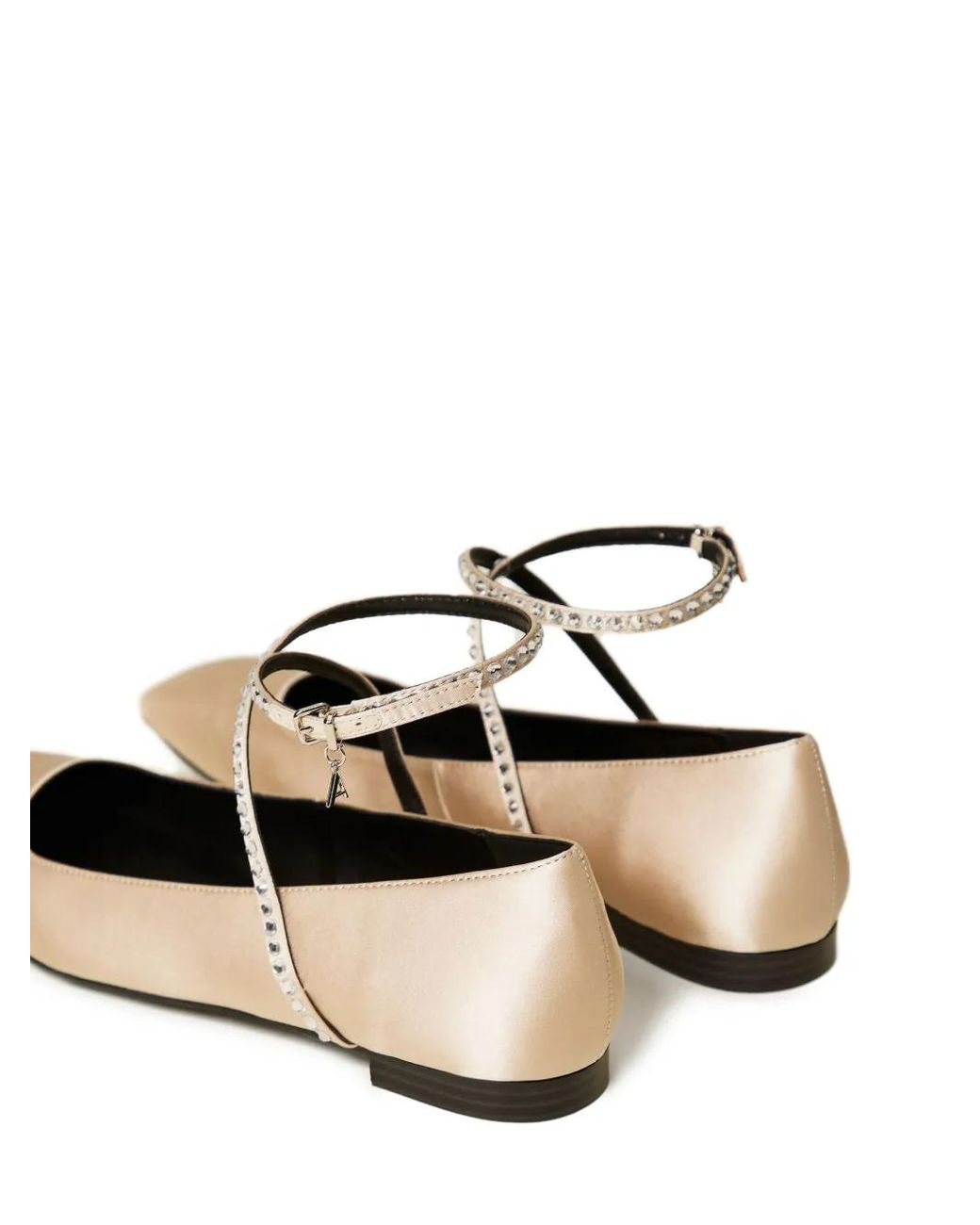 Twinset White Rhinestones-Embellished Ballet Flats