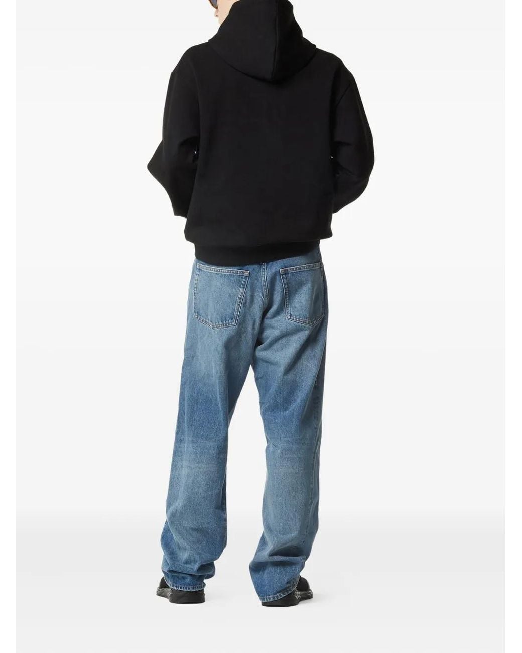 MCM Blue Essential Ponte Logo-Patch Hoodie for men