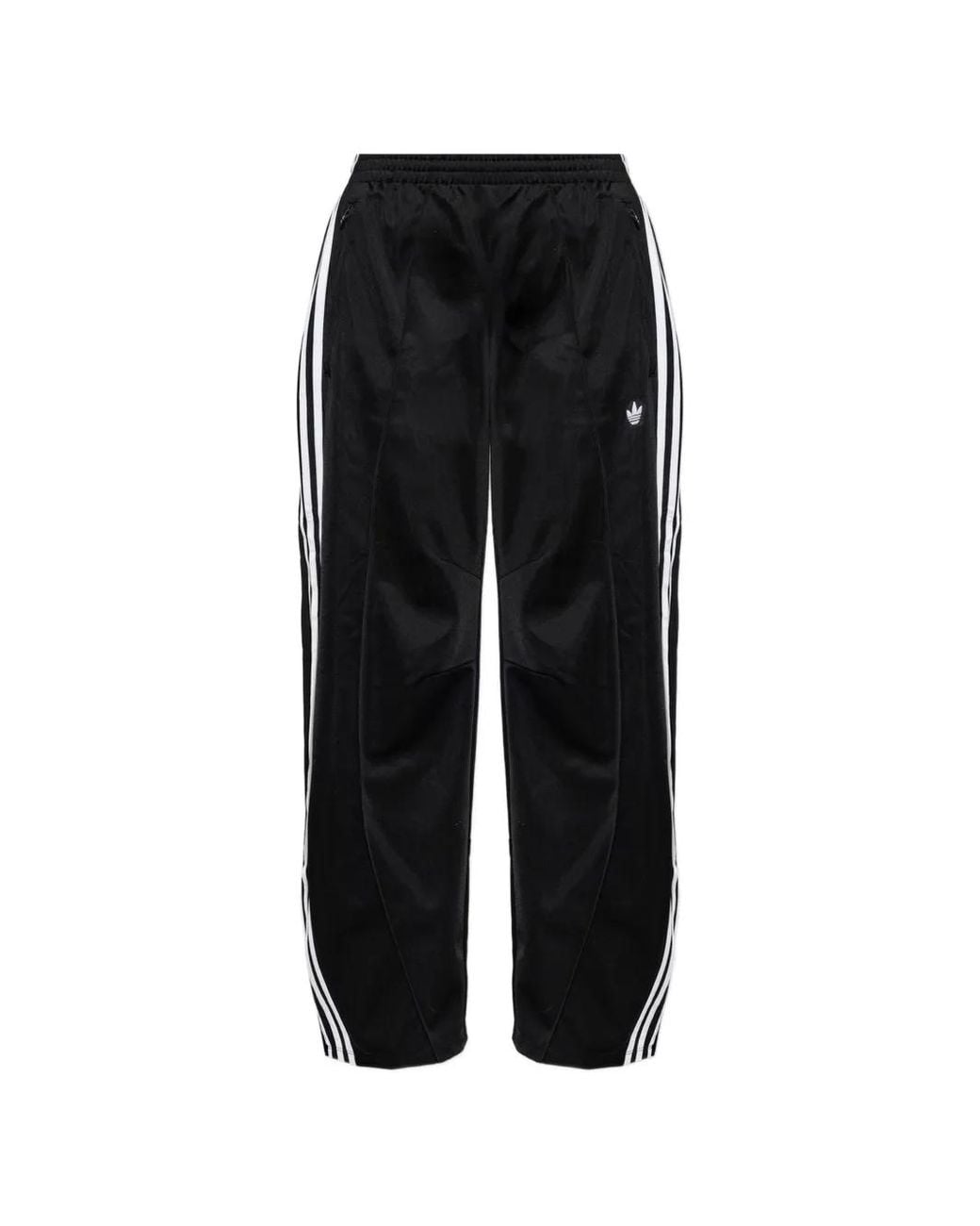 Adidas Black Firebird Logo-Embroidered Side-Stripe Track Pants