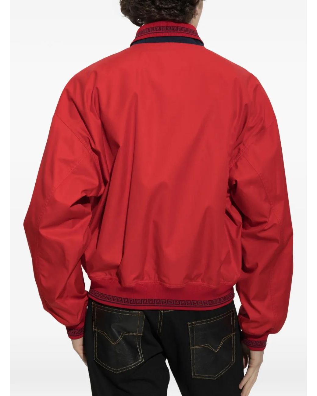 Versace Red Zip-Up Bomber Jacket for men