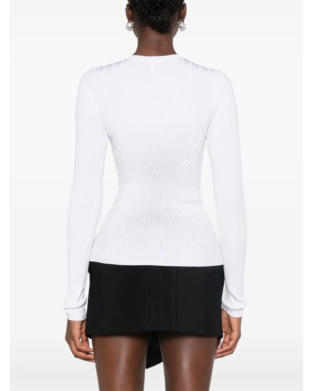 Mugler White Knit Top