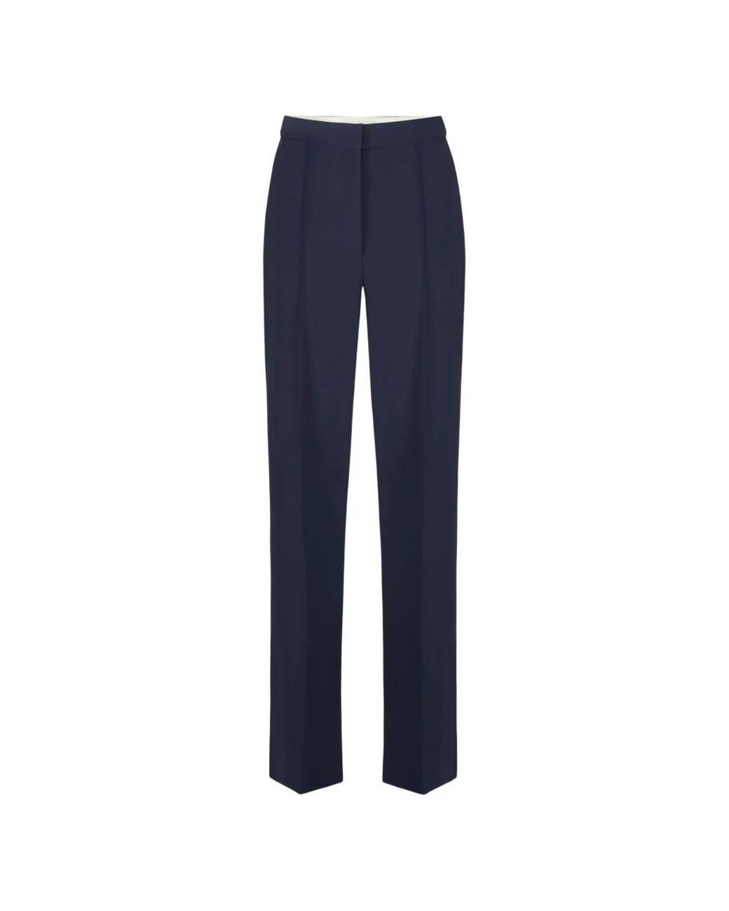 Elisabetta Franchi Blue Lightweight Crêpe Fabric Trousers