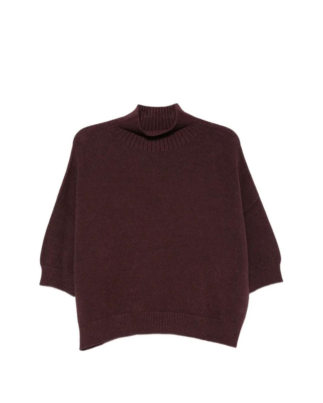 Imperial Red Ribbed-Trim Sweater