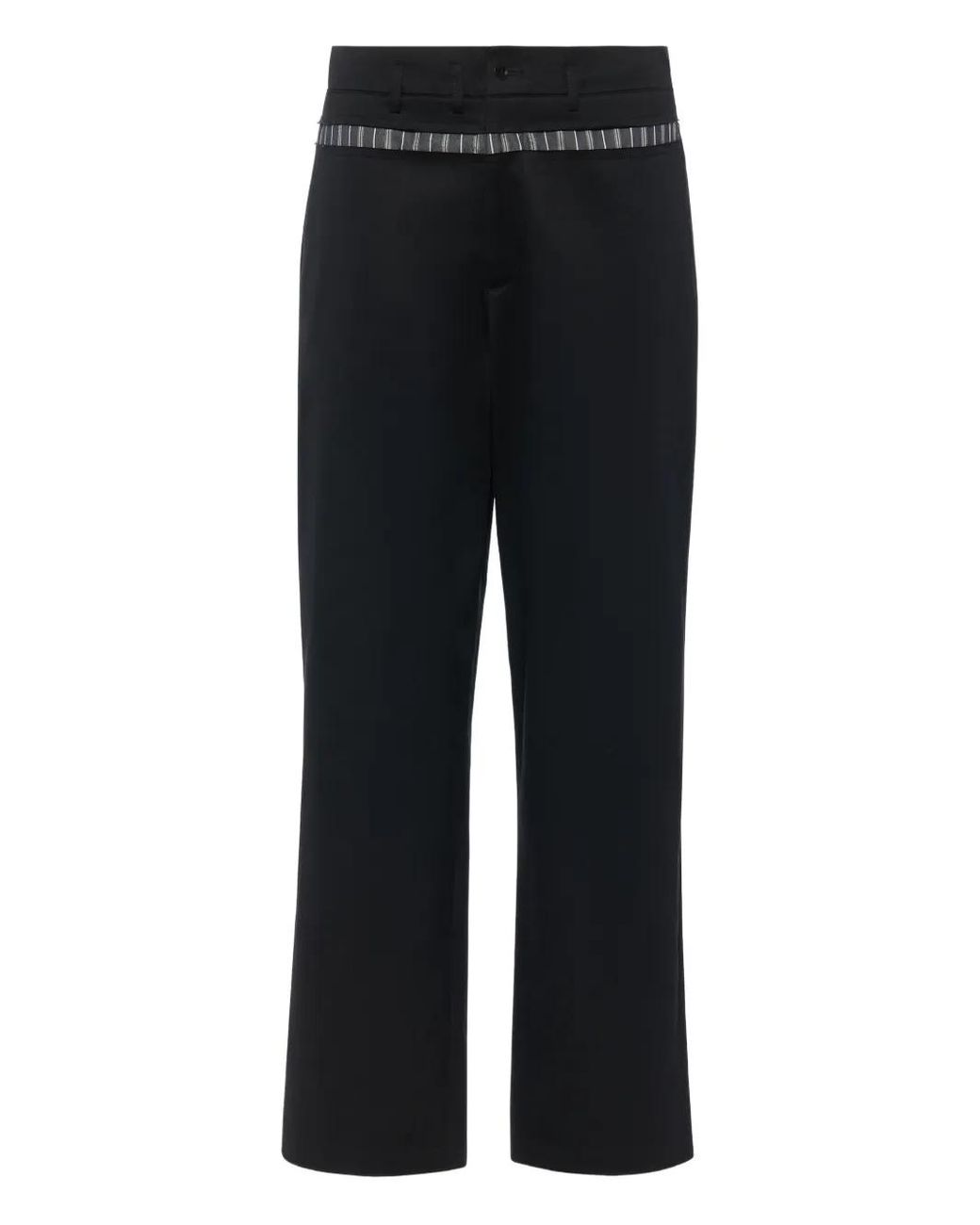 Maison Margiela Black Waxed Cotton Wide-Leg Trousers for men