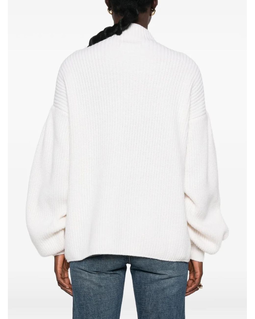 ELY ELY White Gerippter Pullover