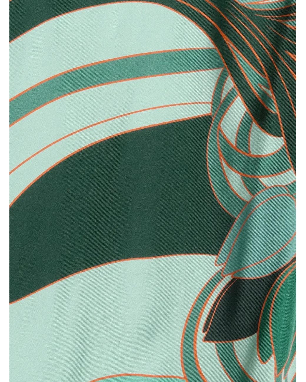 LaDoubleJ Green Roy One-Shoulder Floral-Print Dress