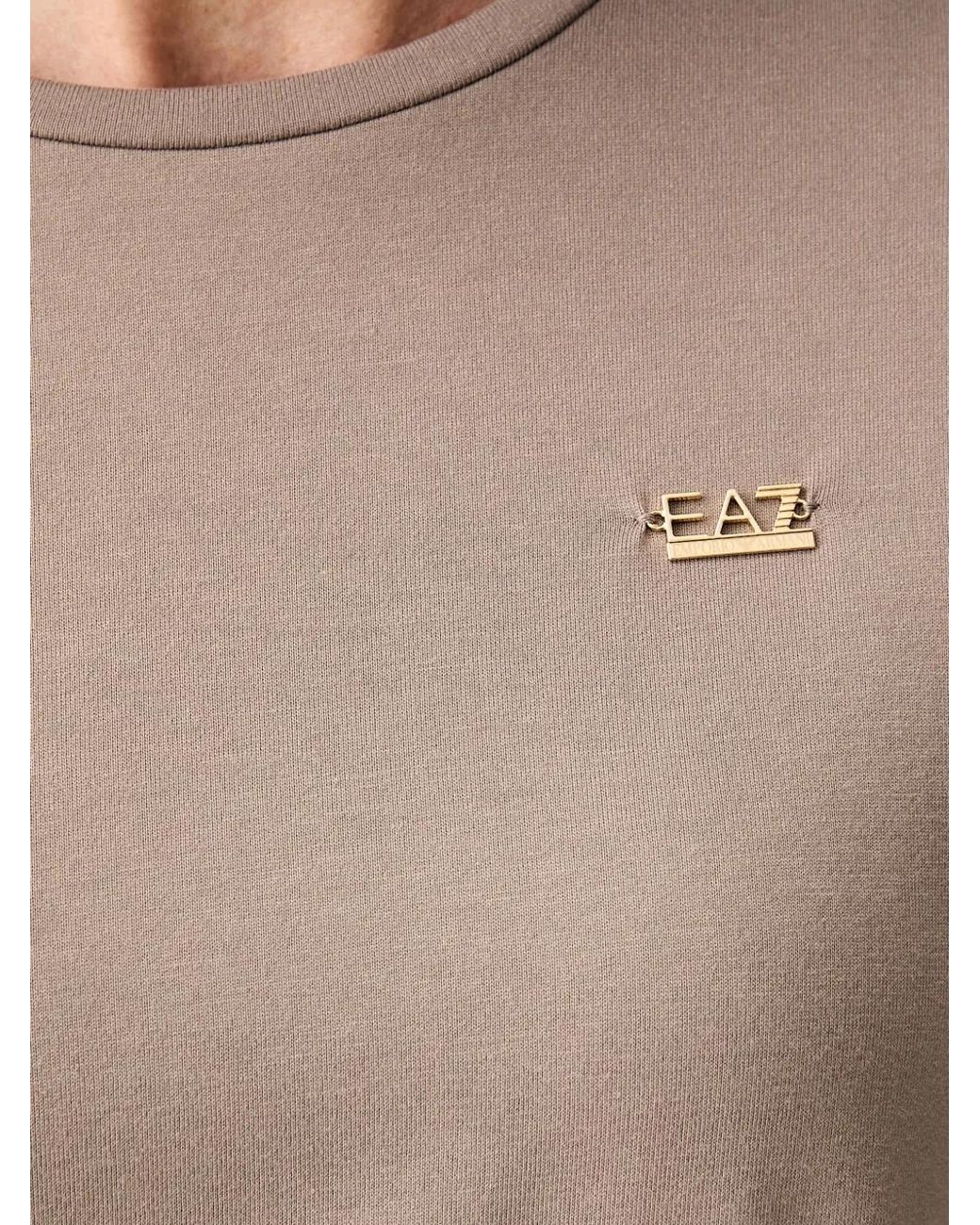 Camiseta Con Placa Del Logo EA7 de color Natural