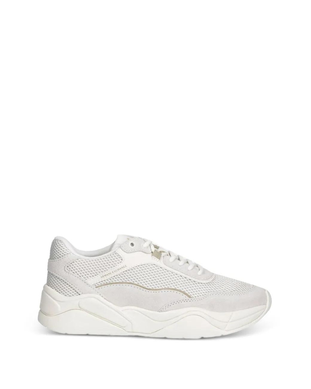 ARMANI EXCHANGE White Panelled Mesh Sneakers