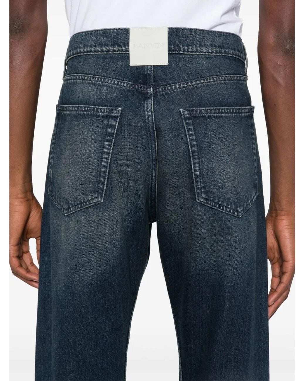 Lanvin Gedraaide Jeans in het Blue voor heren