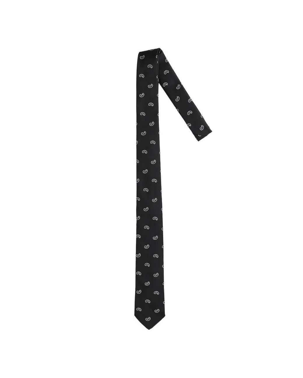 Lardini White Paisley-Pattern Tie for men