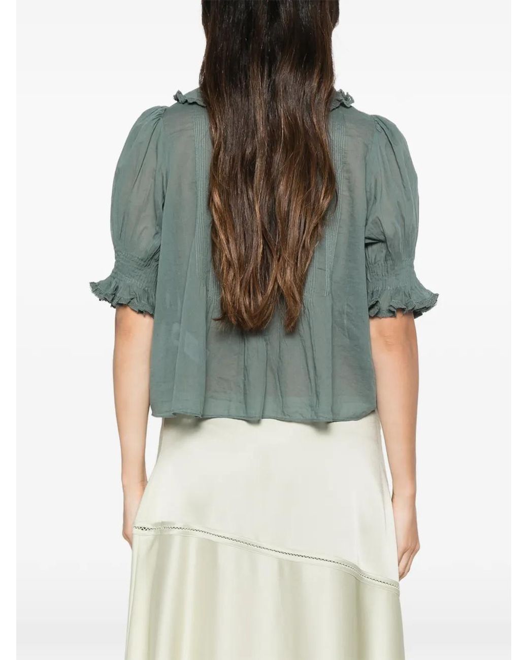 Doen Green Henri Ruffled Blouse