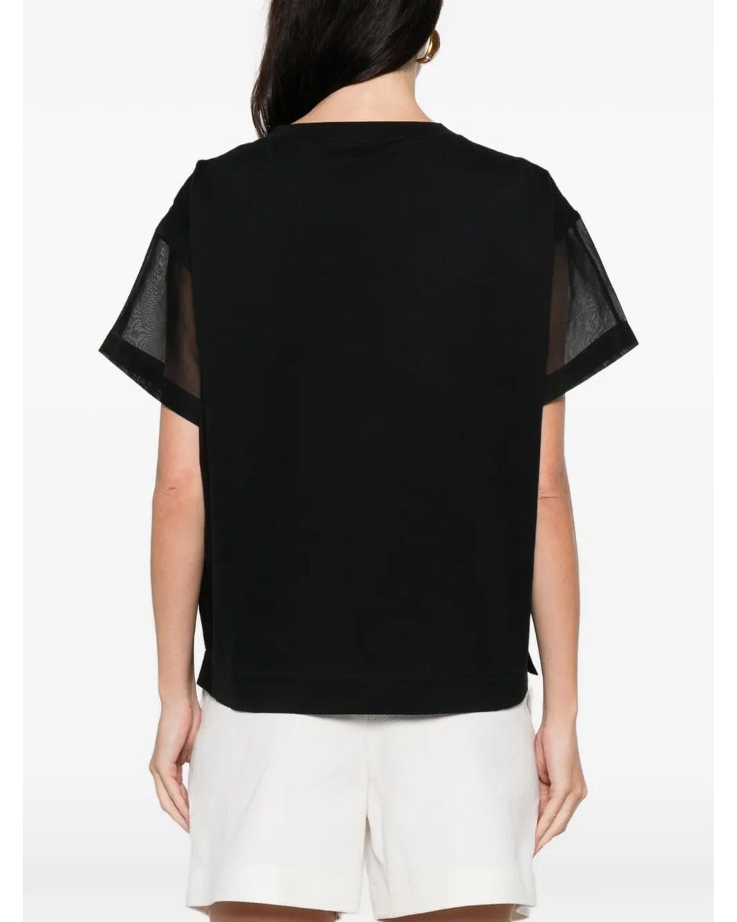 Brunello Cucinelli Black Cotton T-Shirt