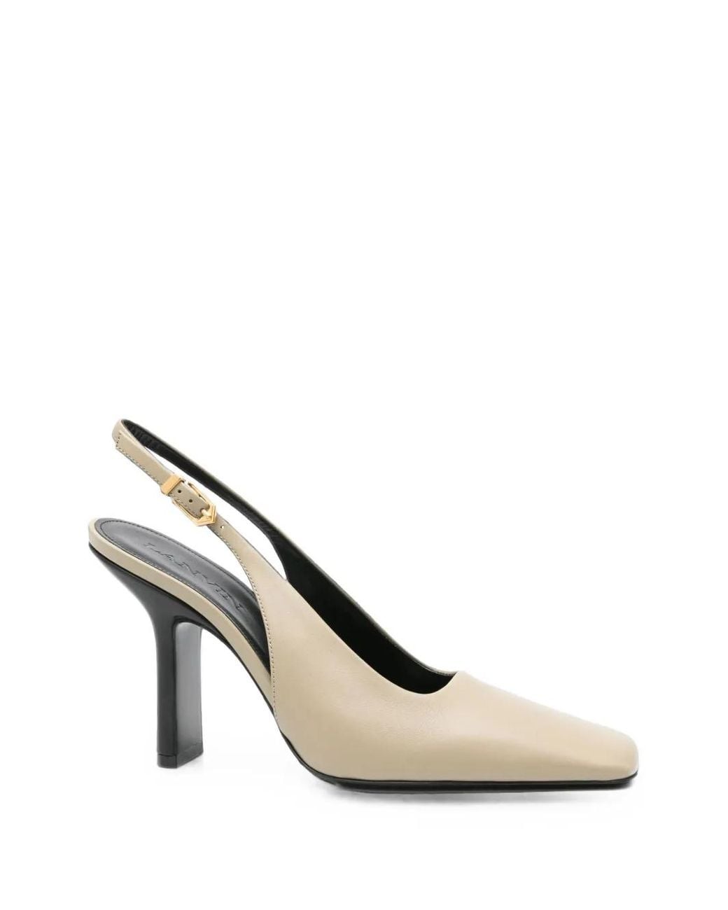 Lanvin White Hell Slingback Pumps