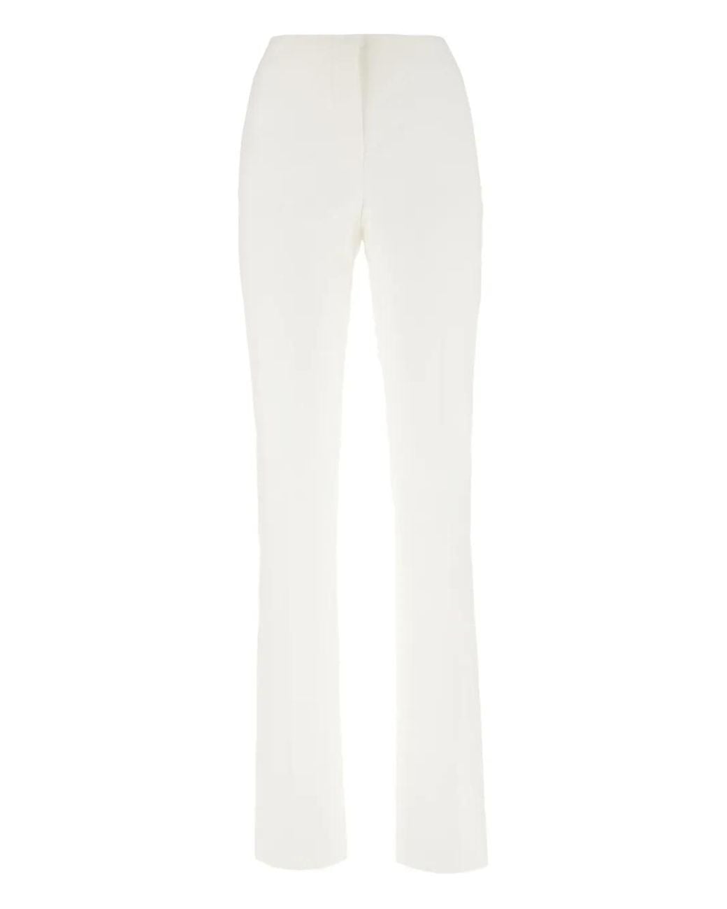 Sportmax White Slim-Cut Cotton Trousers