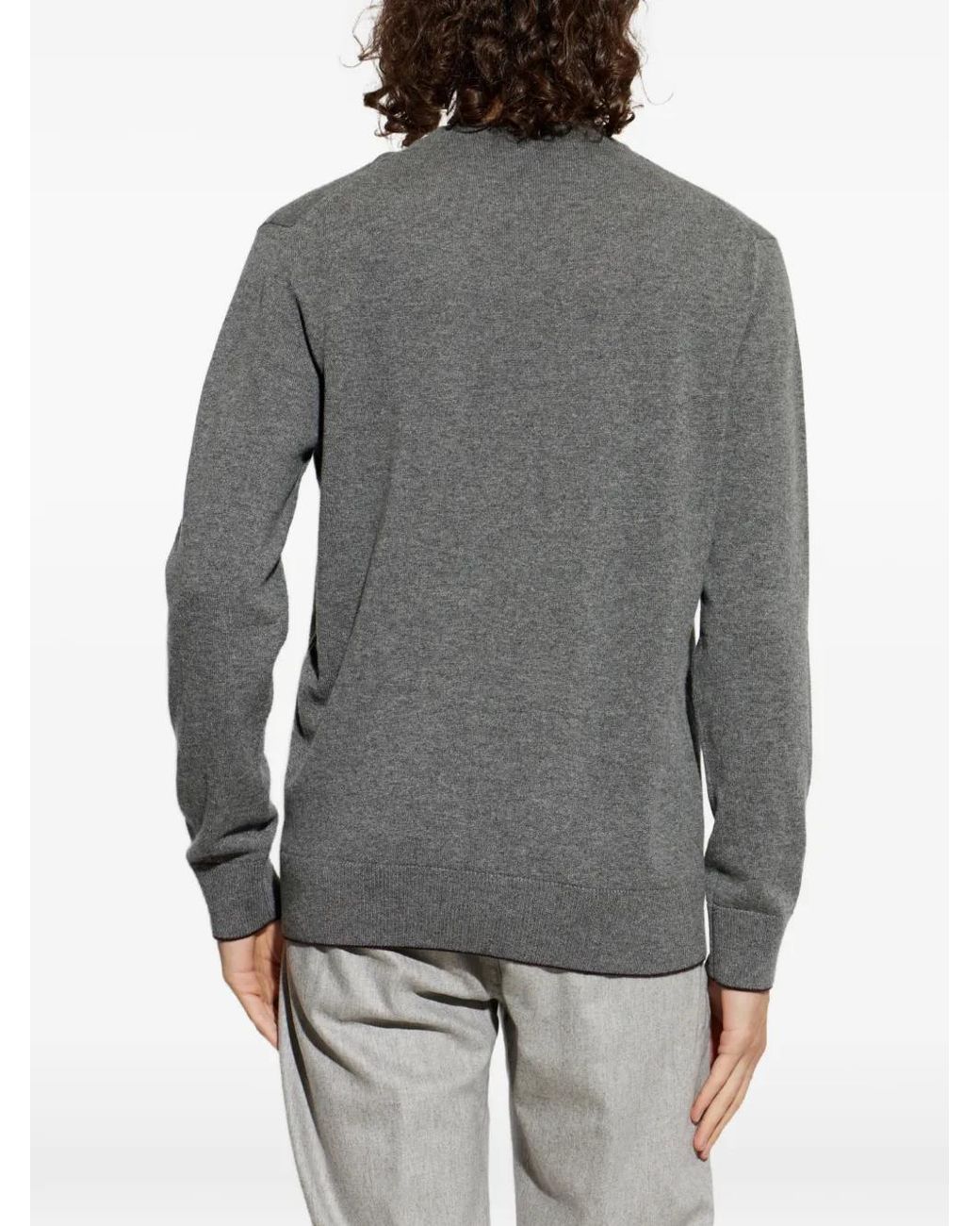 Eleventy Gray Crew-Neck Cashmere Sweater for men