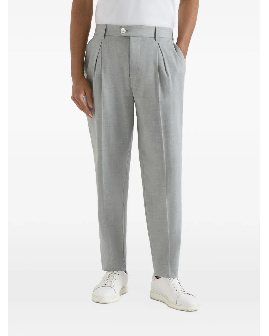 Brunello Cucinelli Wollen Broek in het Gray voor heren